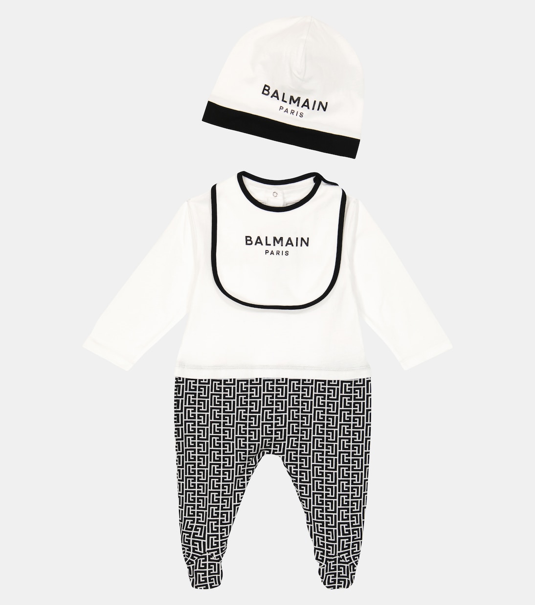 Bebé - set de mono, babero y gorro | Balmain Kids