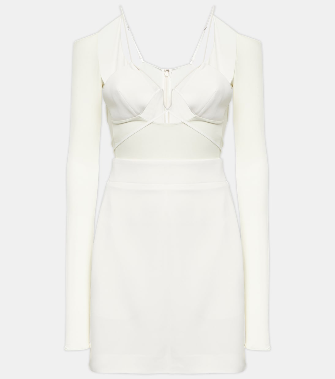 Bridal cutout crêpe minidress | Nensi Dojaka