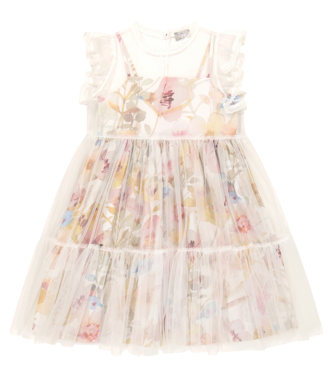 Abito con stampa e tulle | Il Gufo