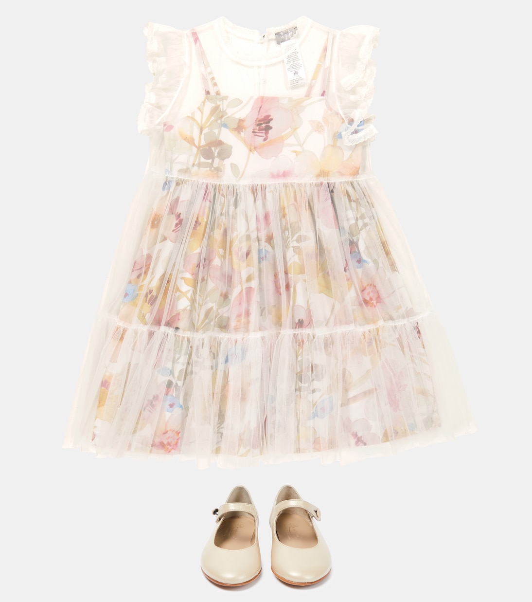 Abito con stampa e tulle | Il Gufo