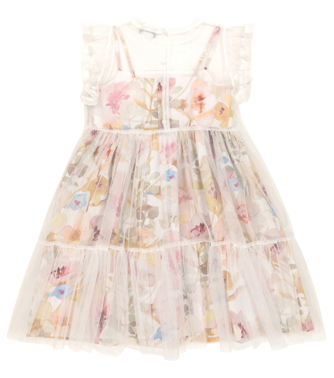 Abito con stampa e tulle | Il Gufo