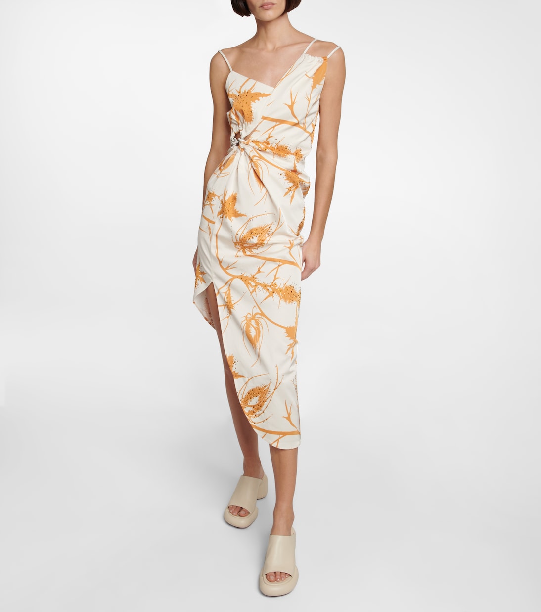 Vestido midi asimétrico estampado | Jacques Wei