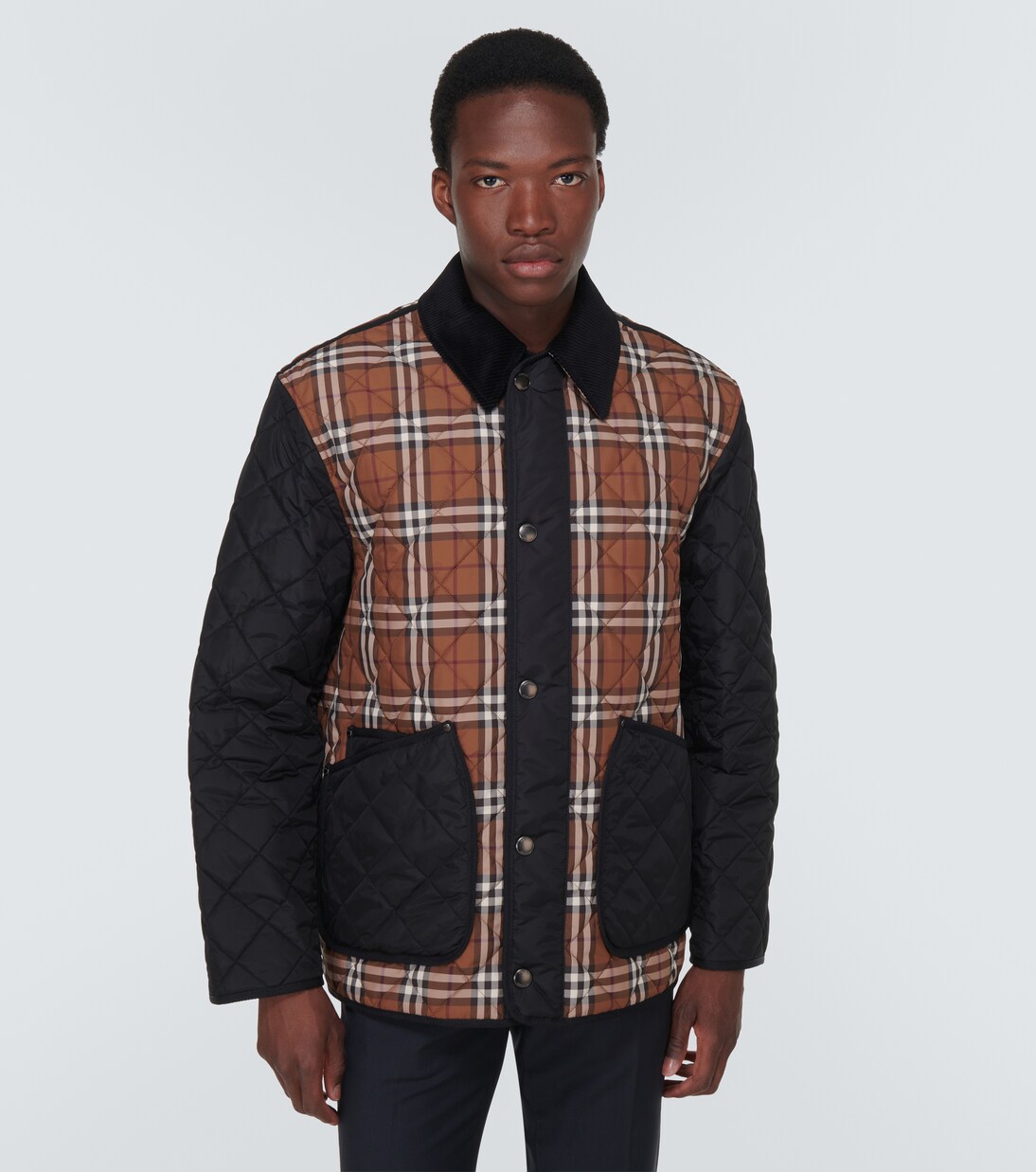 Checked quilted jacket in multicoloured Burberry Mytheresa