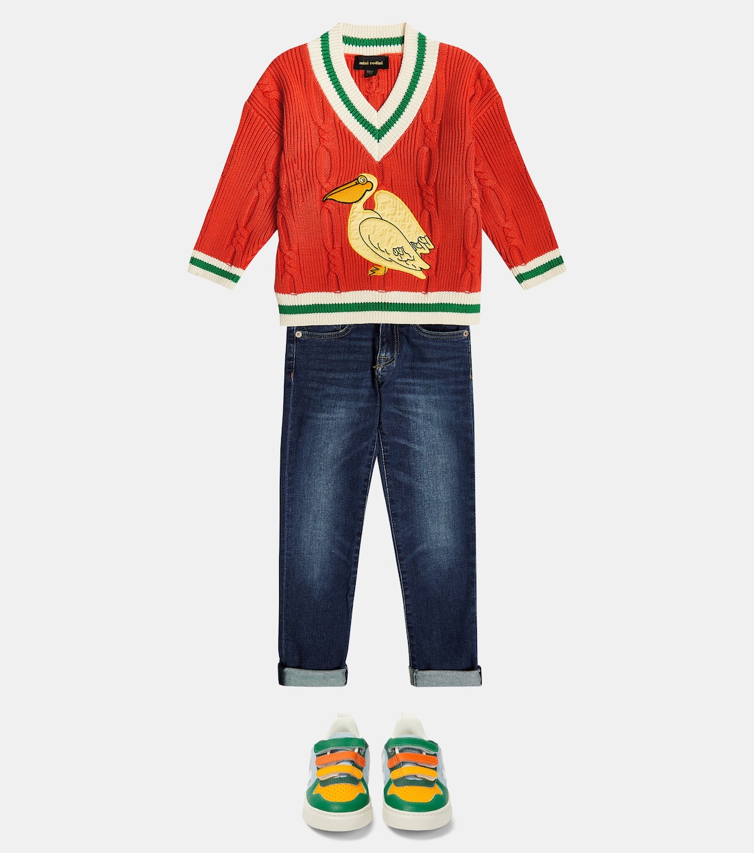 Jersey en punto de algodón bordado | Mini Rodini
