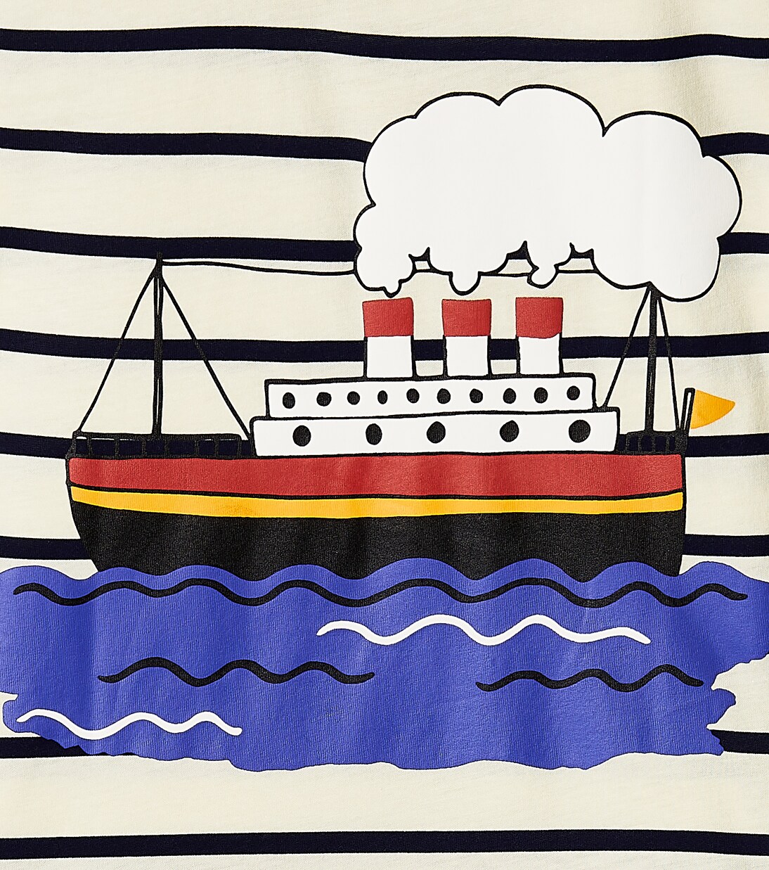 Camiseta de algodón a rayas estampada | Mini Rodini