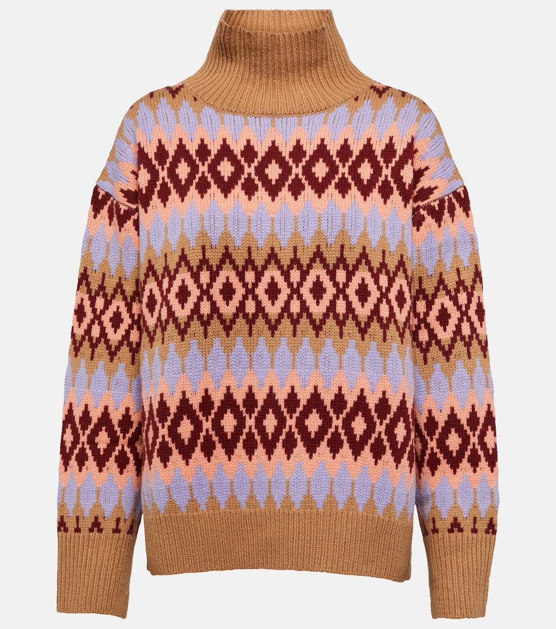 Intarsia wool and cashmere turtleneck sweater | Jardin des Orangers