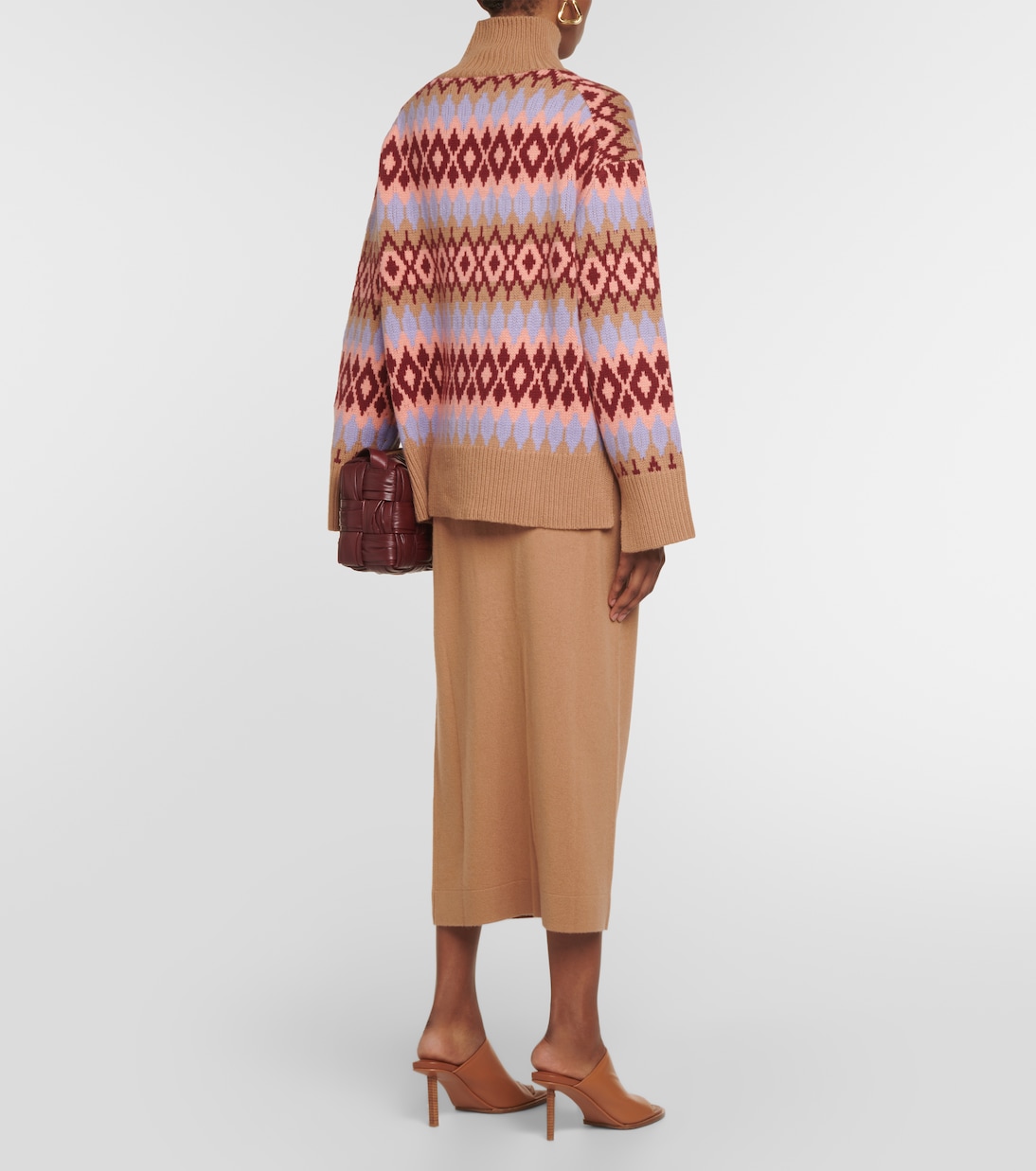 Intarsia wool and cashmere turtleneck sweater | Jardin des Orangers