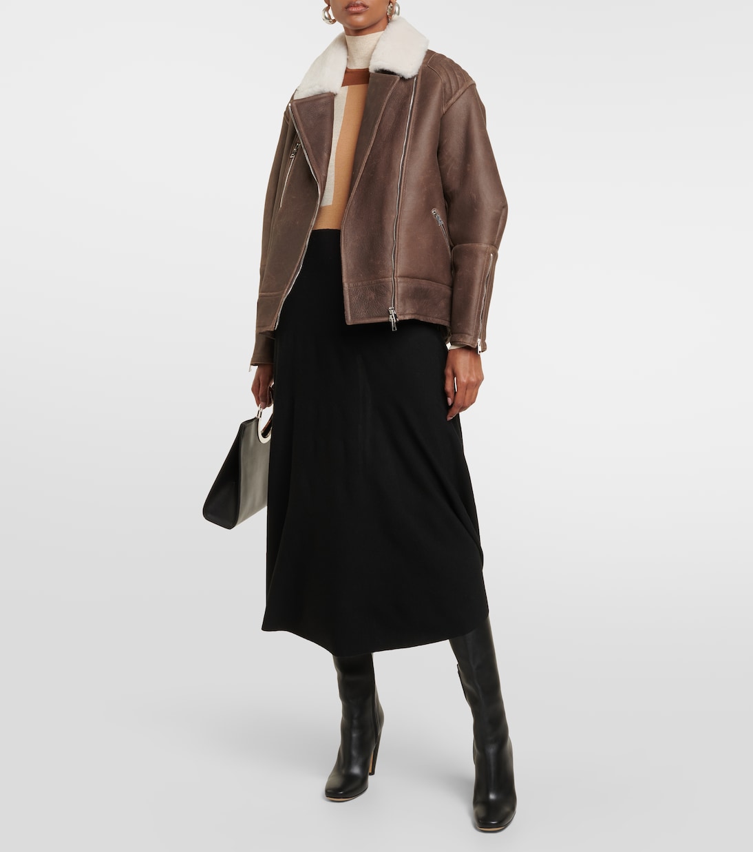 Chaqueta de piel con borrego | Blancha