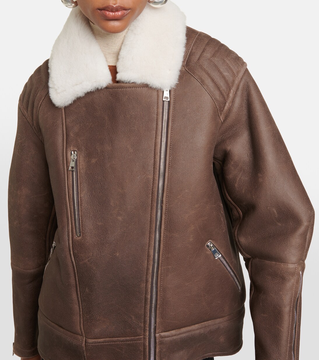 Chaqueta de piel con borrego | Blancha
