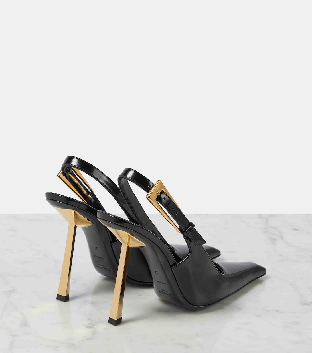 Lee 110 leather slingback pumps in black - Saint Laurent