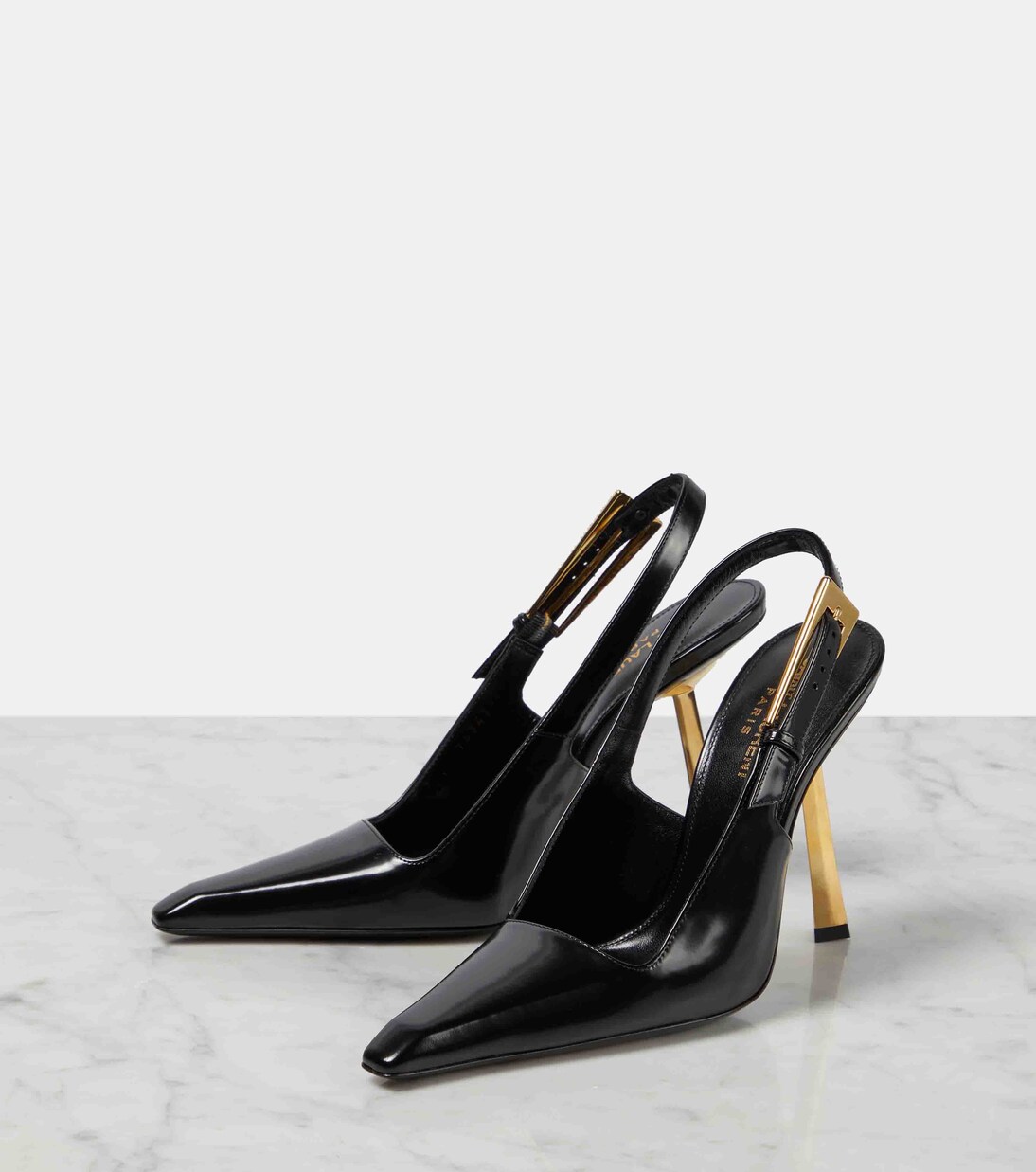 Lee 110 leather slingback pumps in black - Saint Laurent