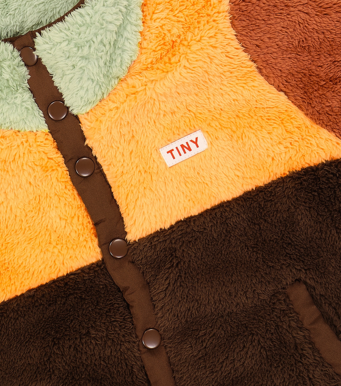 Colorblocked faux shearling jacket | Tinycottons