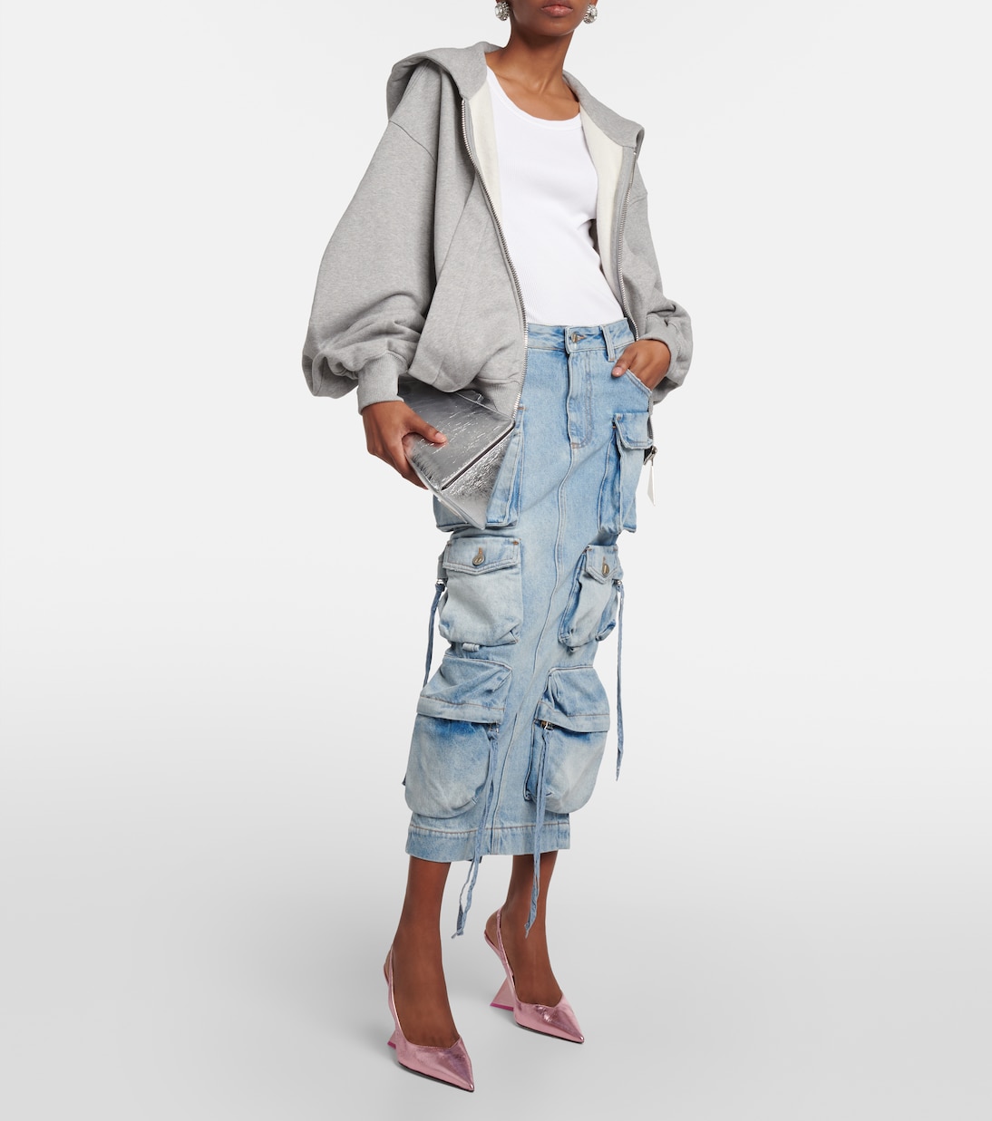 Jupe longue cargo en jean | The Attico