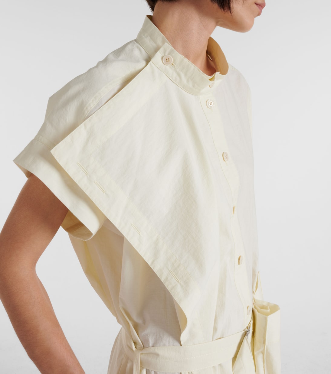 Asymmetrical cotton-blend minidress | Lemaire
