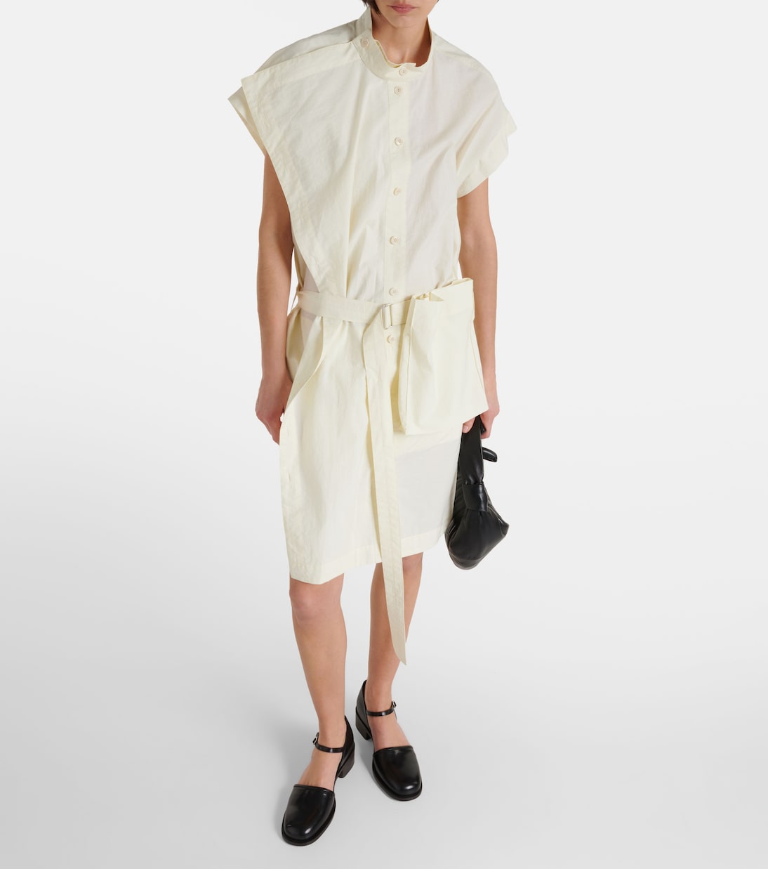 Asymmetrical cotton-blend minidress | Lemaire