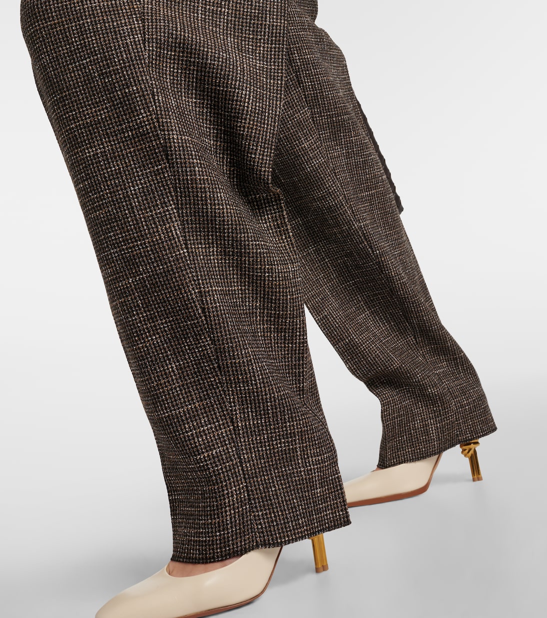 Wool and cotton-blend wide-leg pants | Bottega Veneta