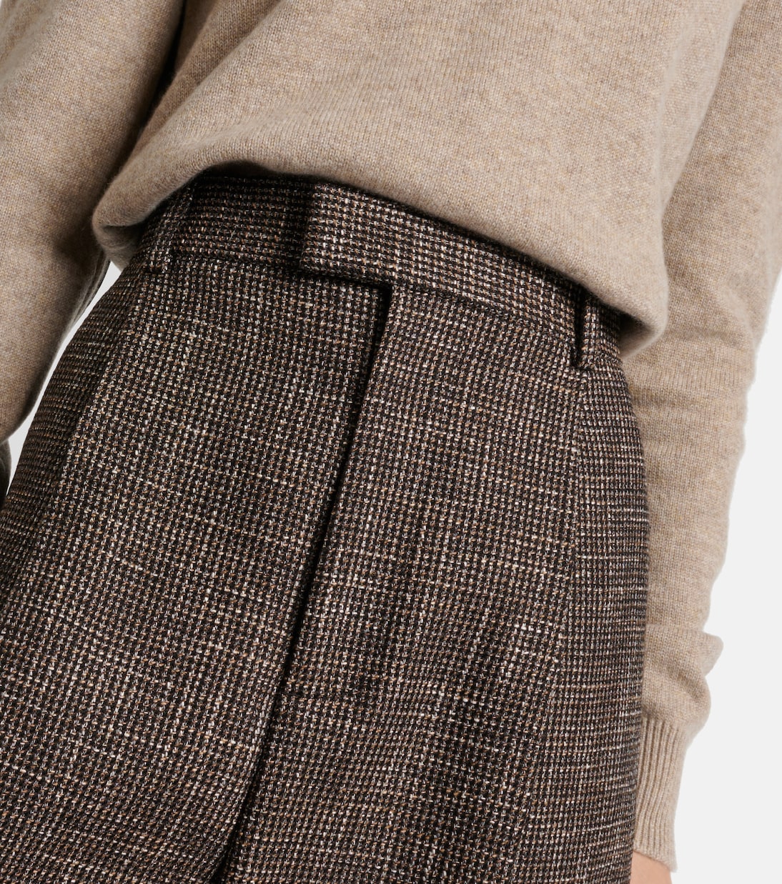 Wool and cotton-blend wide-leg pants | Bottega Veneta