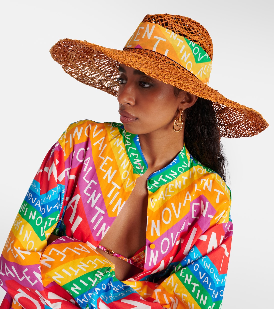 Sombrero Valentino Chevron 24 de paja | Valentino