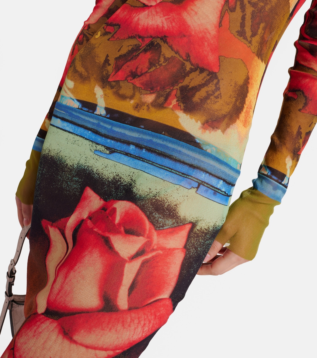 Vestido midi floral semitranslúcido | Jean Paul Gaultier