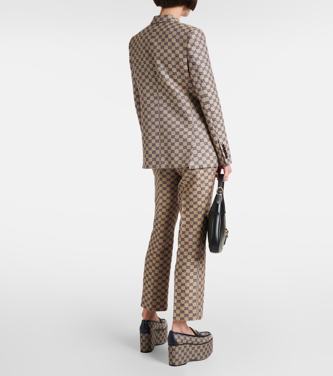 Blazer in canvas di misto lino GG | Gucci