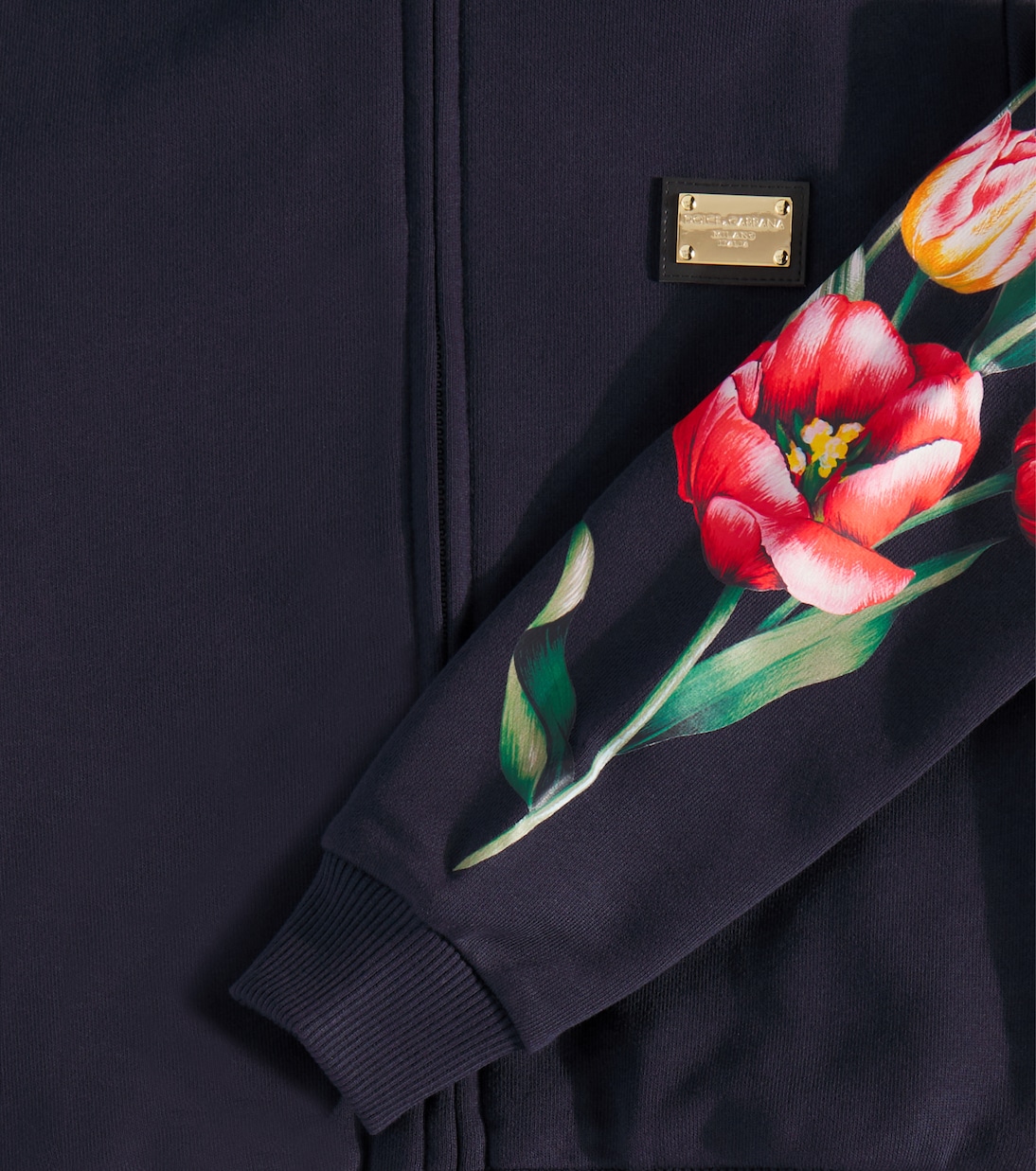 Sudadera con capucha de algodón floral | Dolce&Gabbana Kids