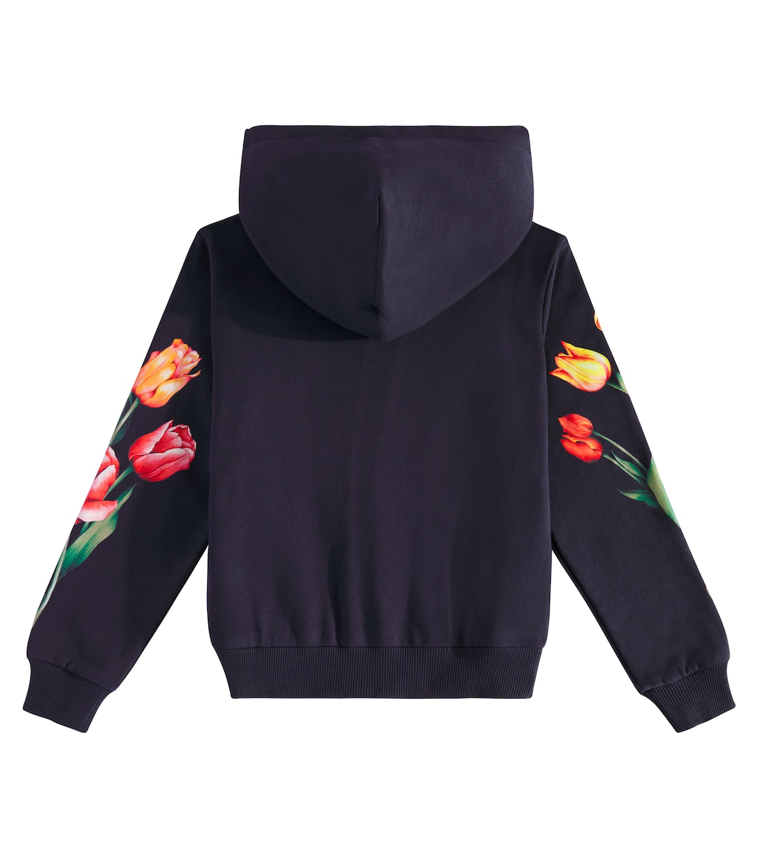 Sudadera con capucha de algodón floral | Dolce&Gabbana Kids