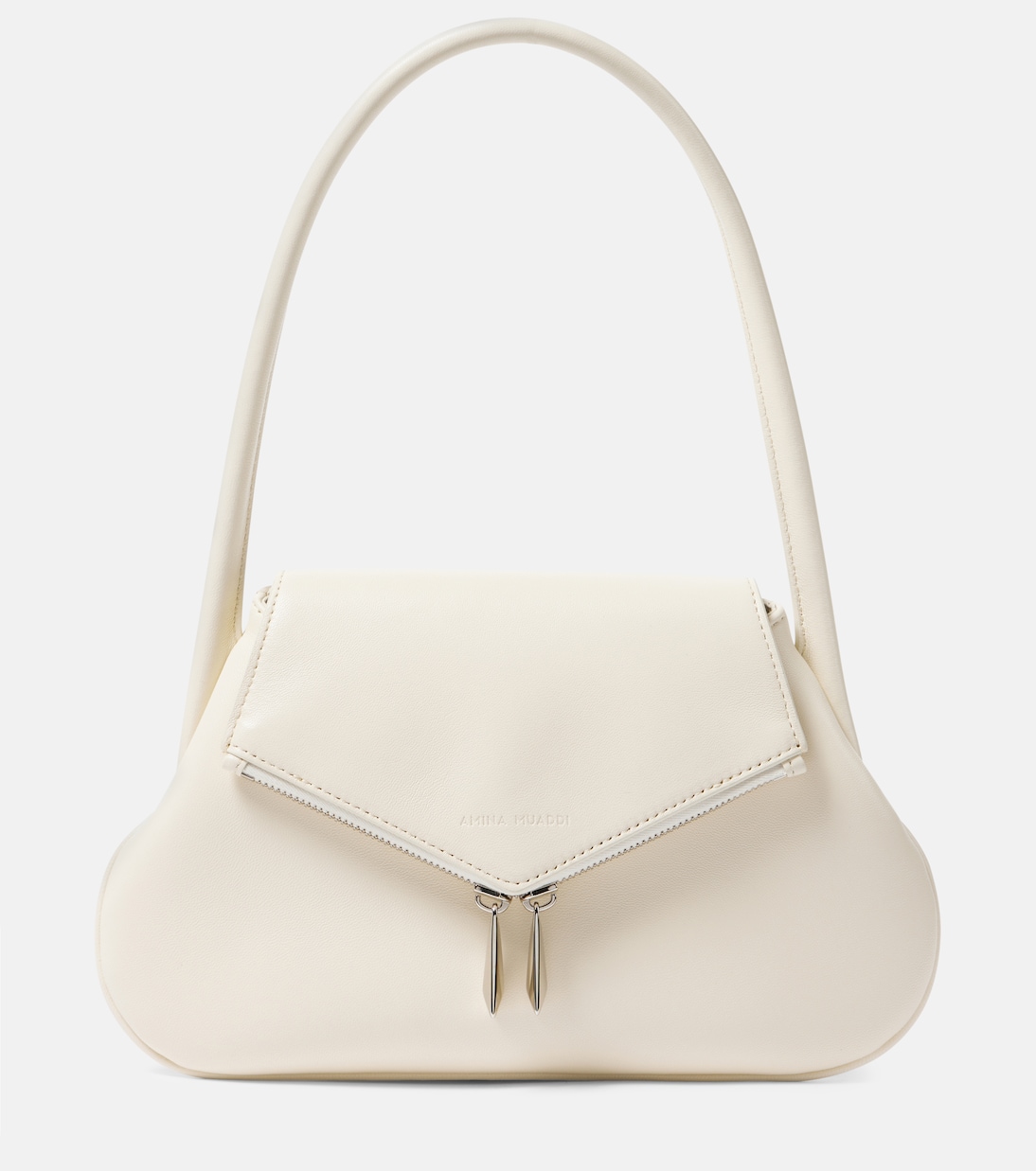 Borsa a spalla Gemini Flat in pelle | Amina Muaddi