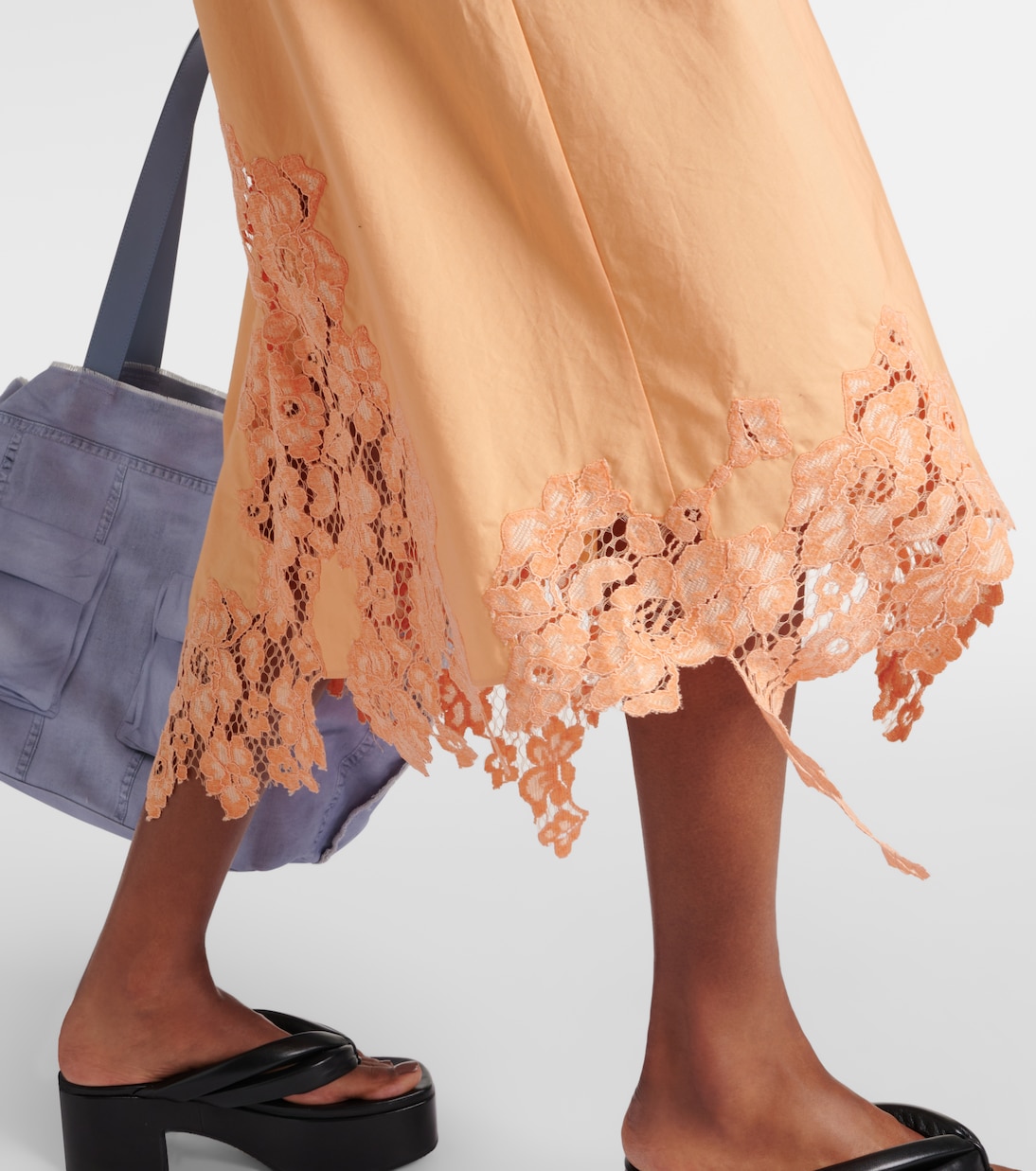 Robe midi en coton et dentelle | Acne Studios