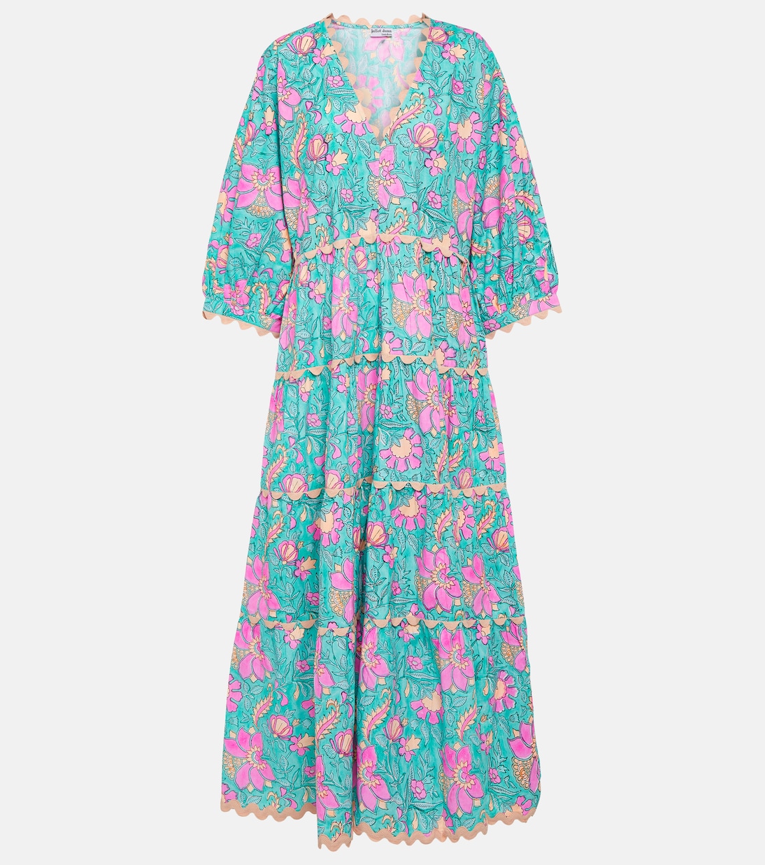 Colorblocked cotton poplin maxi dress | Juliet Dunn