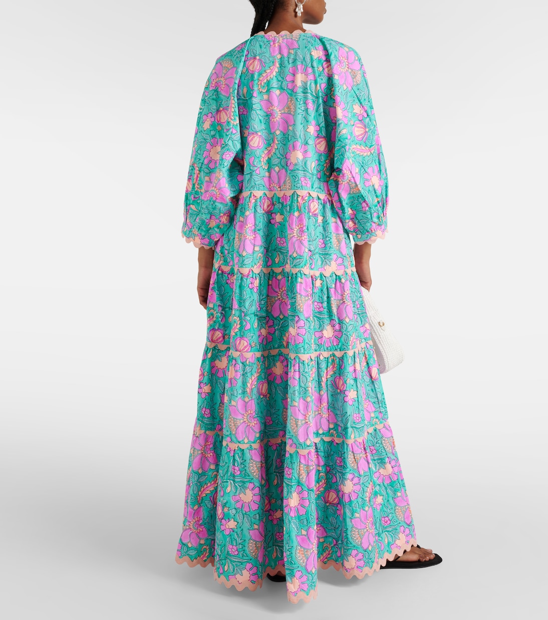 Colorblocked cotton poplin maxi dress | Juliet Dunn