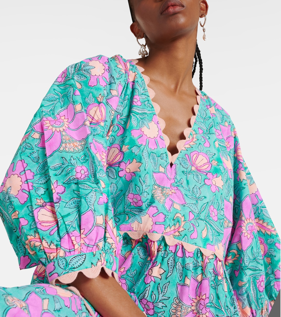 Colorblocked cotton poplin maxi dress | Juliet Dunn