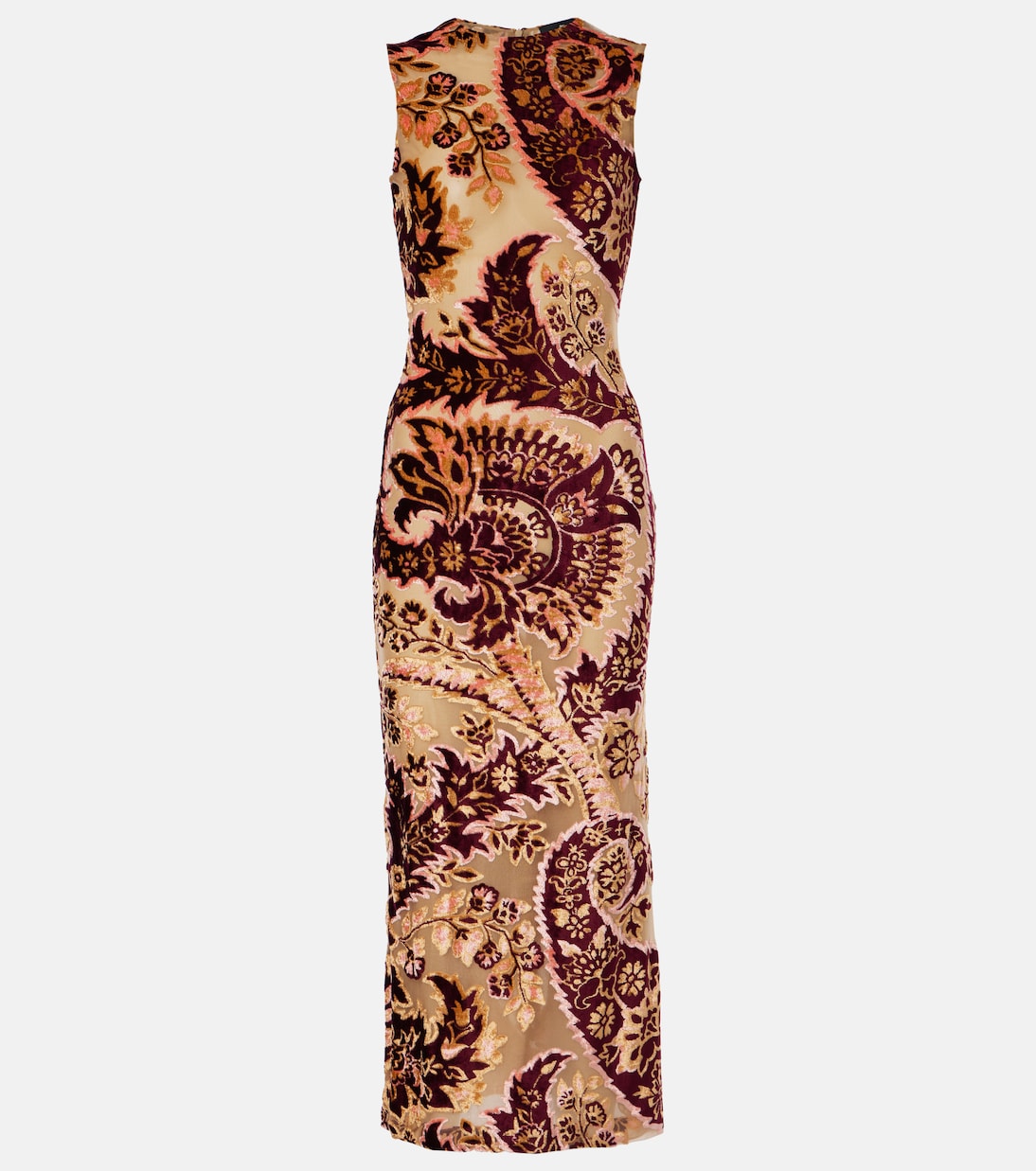 Abito midi in velluto e tulle jacquard | Etro