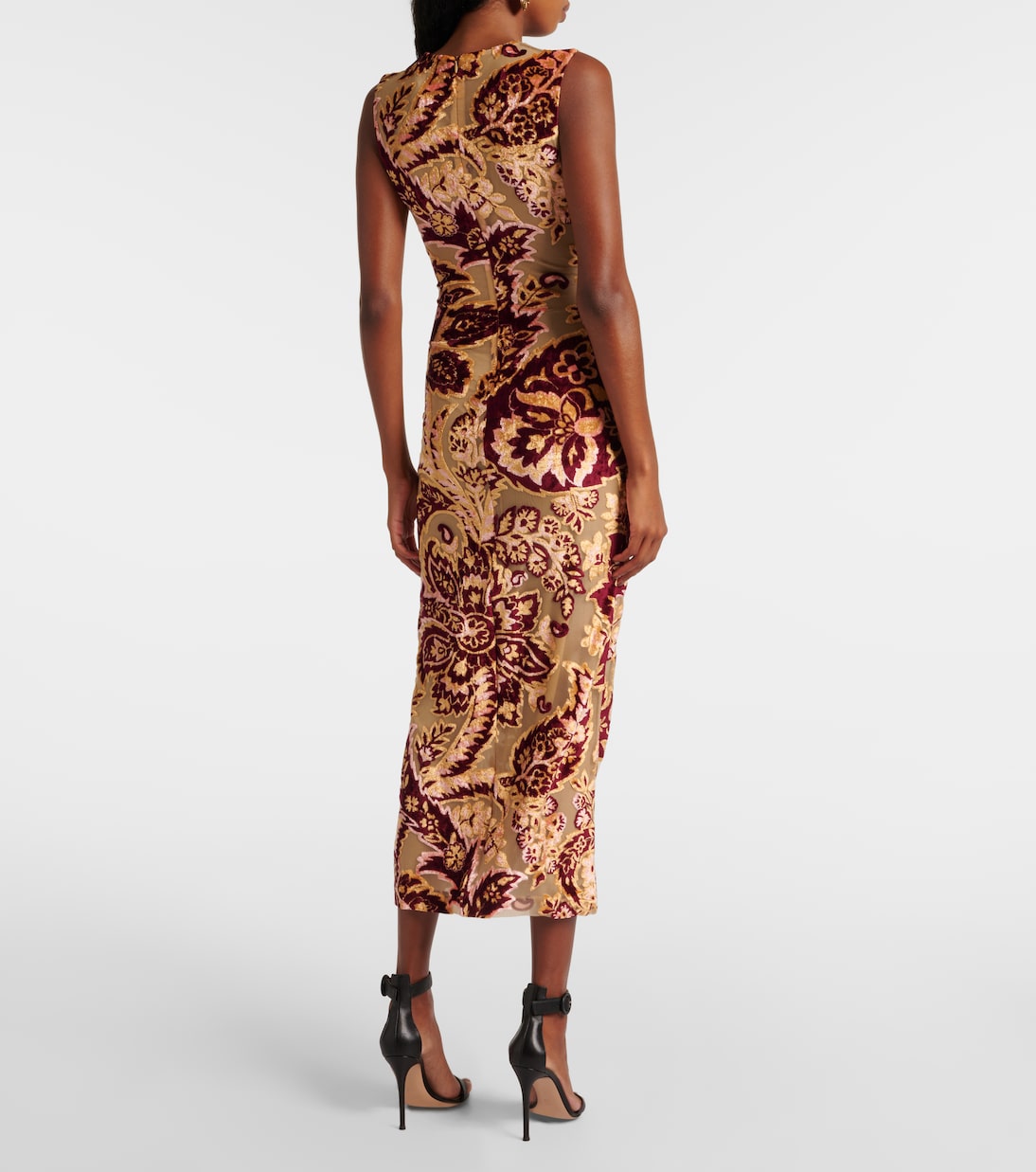 Abito midi in velluto e tulle jacquard | Etro