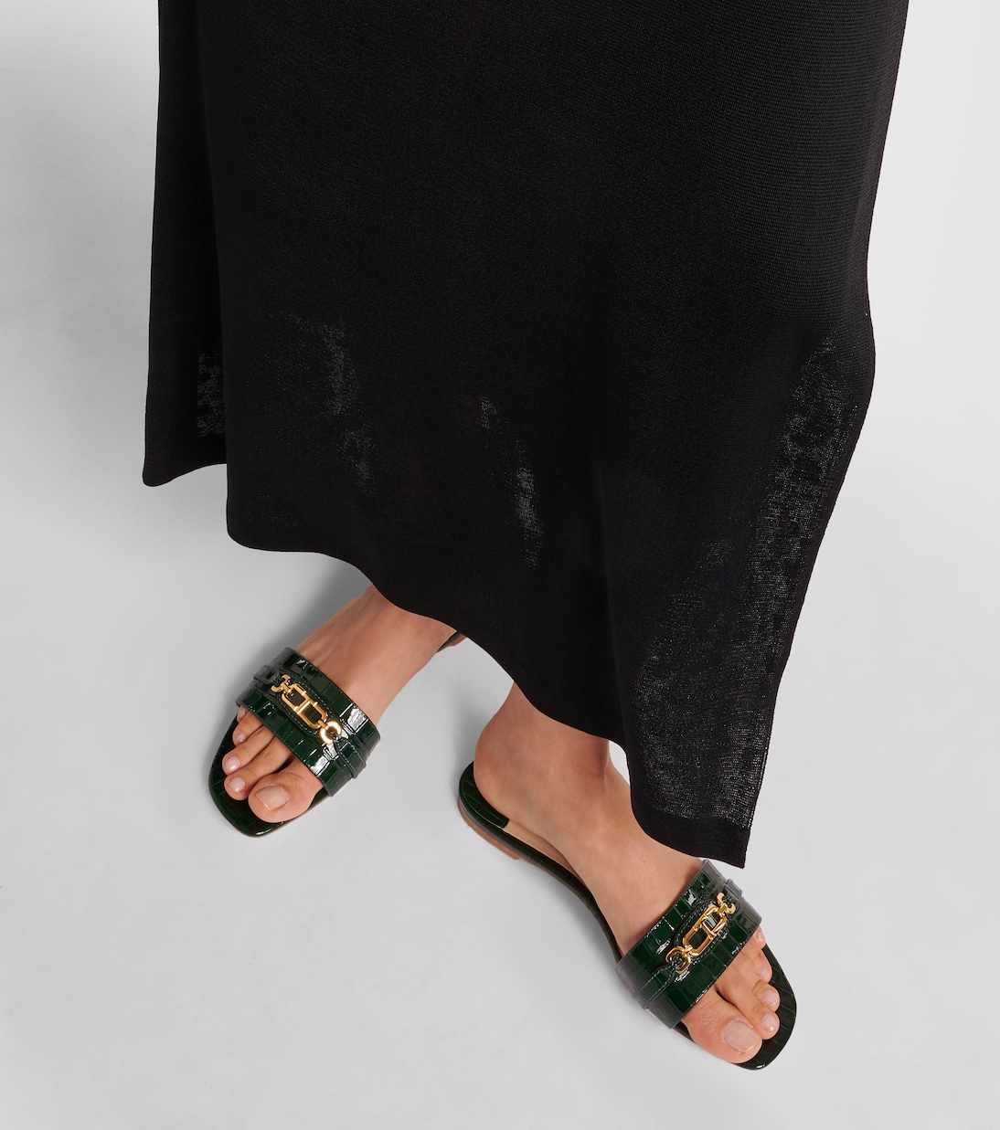 Whitney croc-effect leather slides | Tom Ford