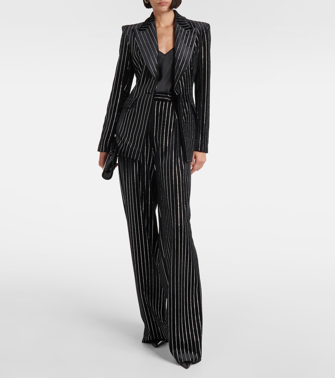 Pantaloni in velluto con cristalli | Alex Perry