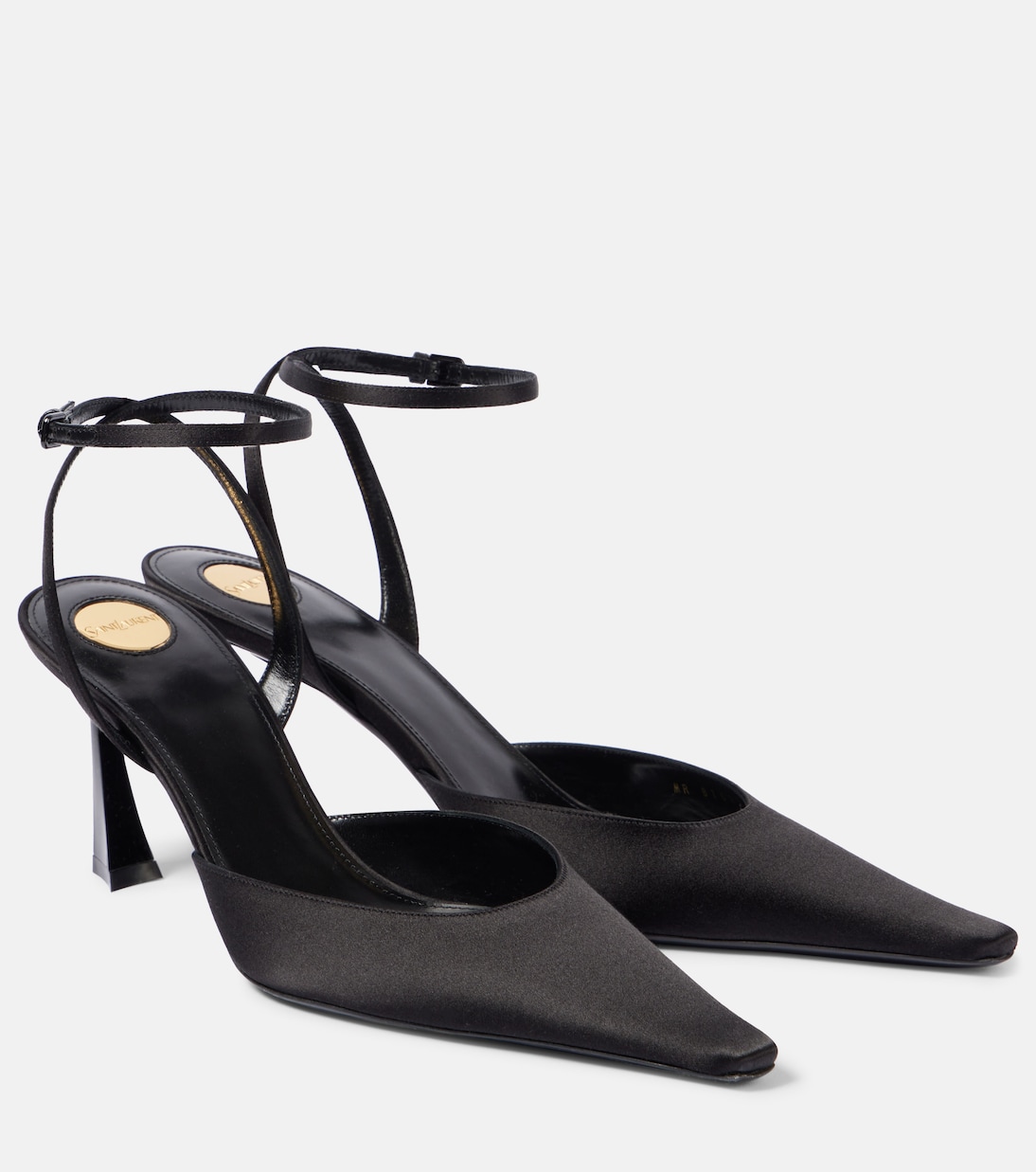 Pumps slingback Aimée 75 in raso | Saint Laurent