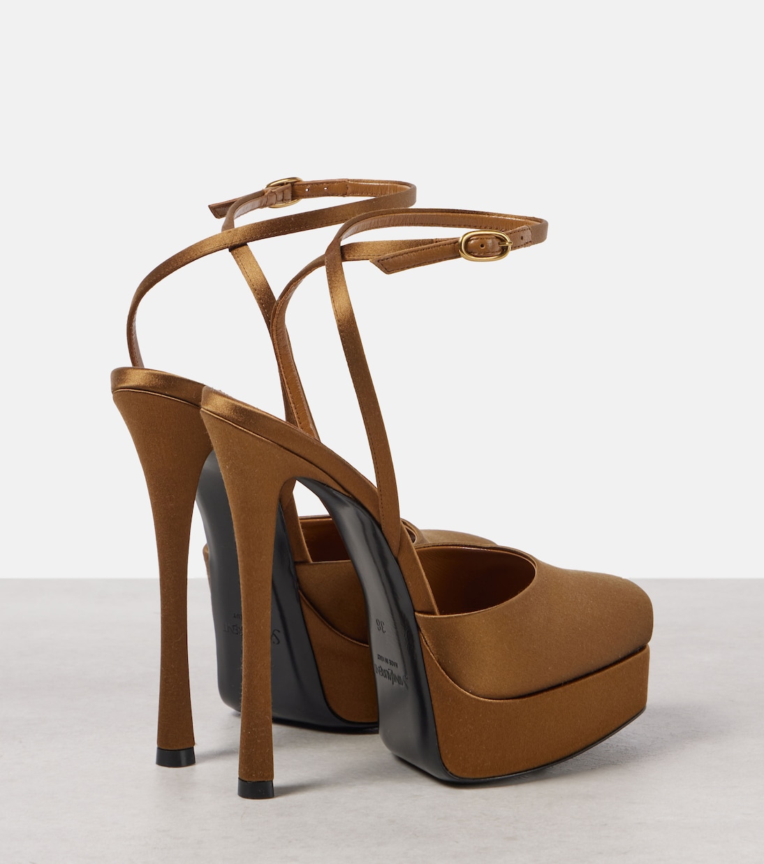 Sandali La Scandale 135 in crêpe di raso con platform | Saint Laurent