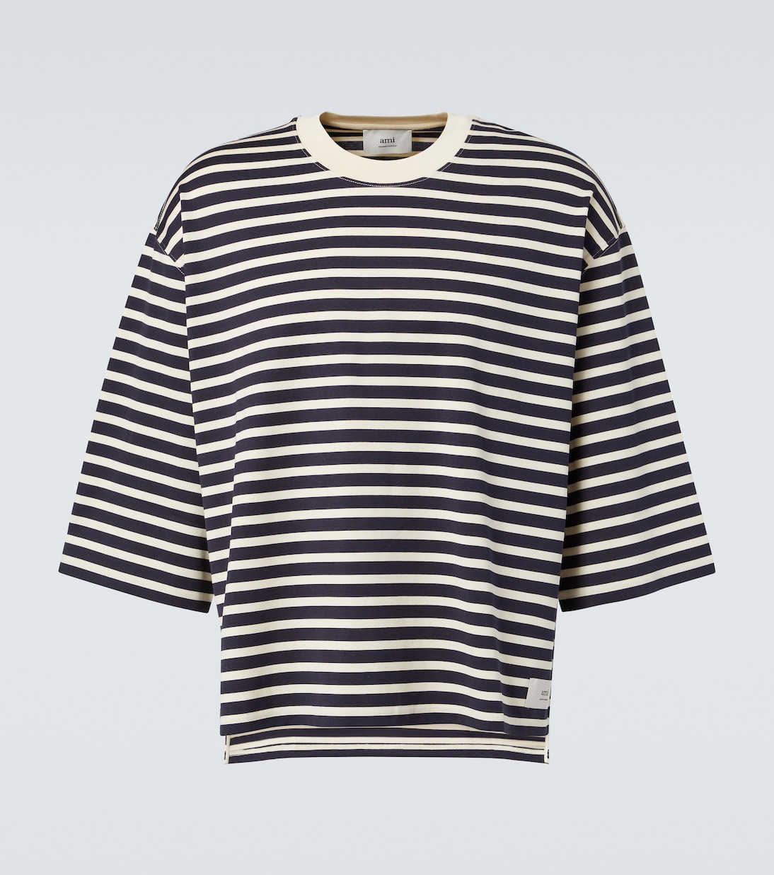 T-shirt in jersey di cotone a righe | Ami Paris