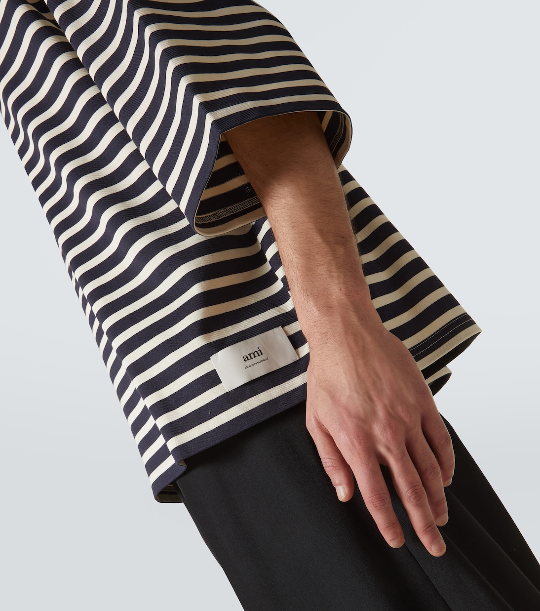 T-shirt in jersey di cotone a righe | Ami Paris