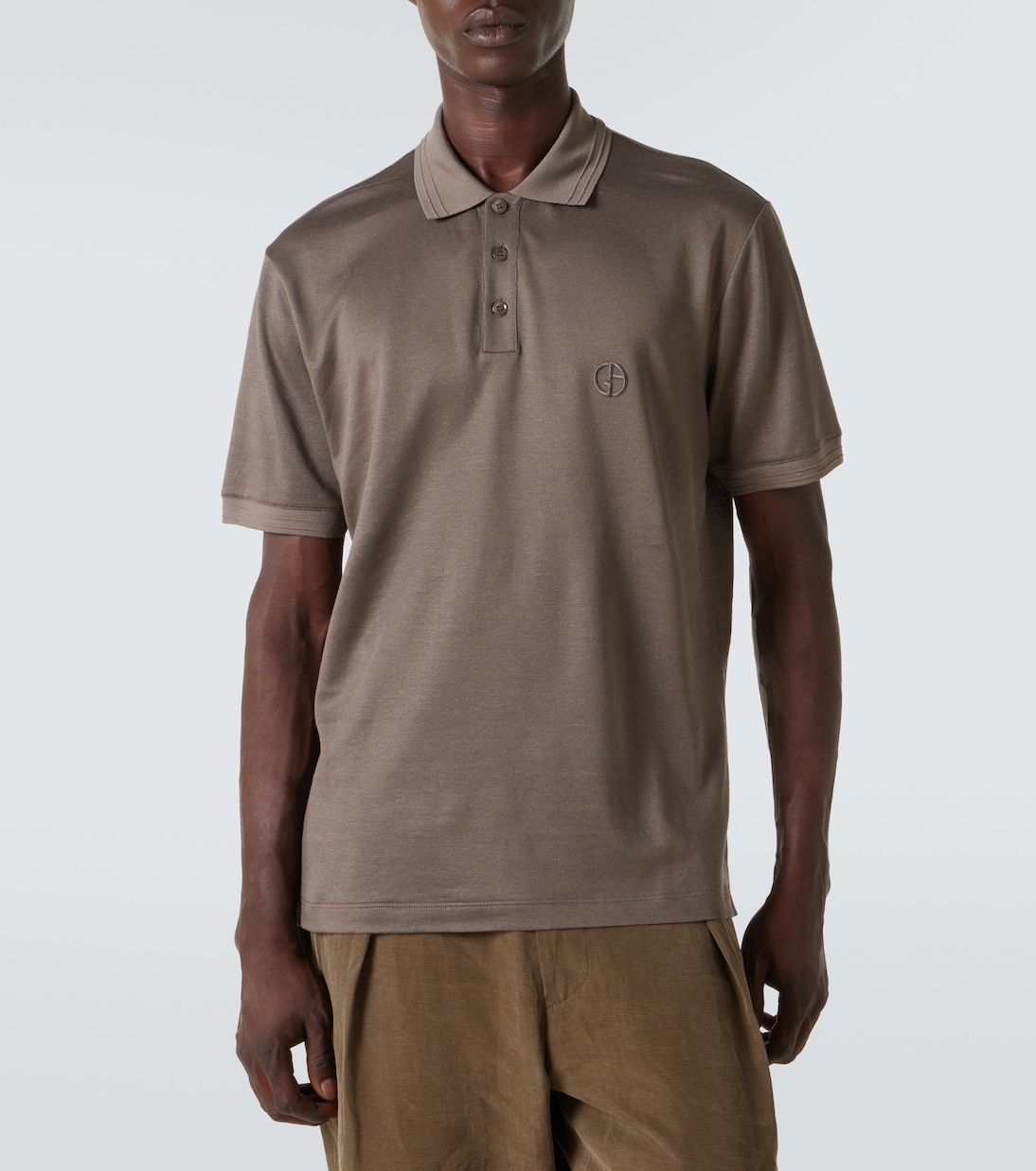 Polo in seta, lino e cotone | Giorgio Armani