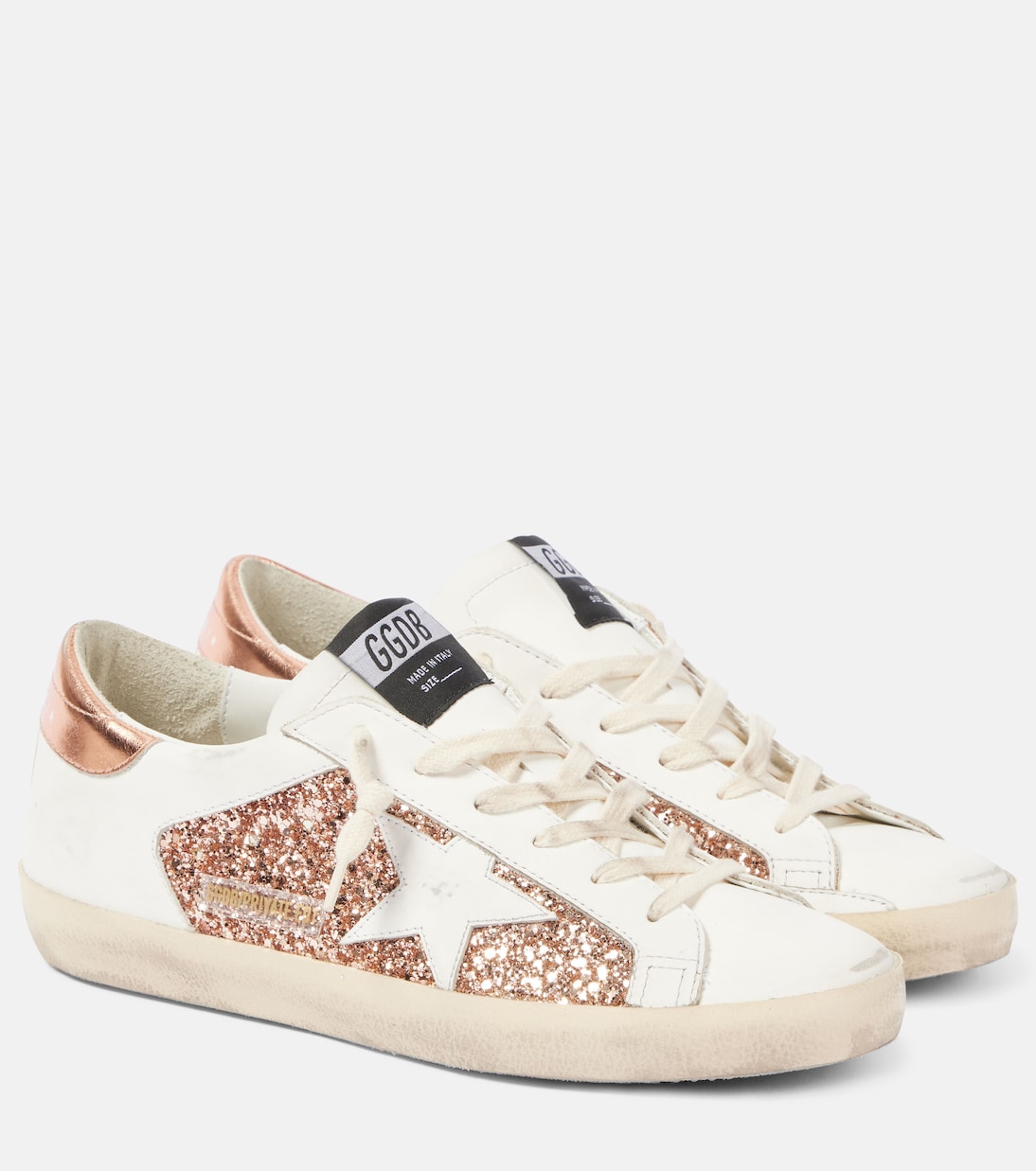 Baskets Super-Star en cuir à paillettes | Golden Goose