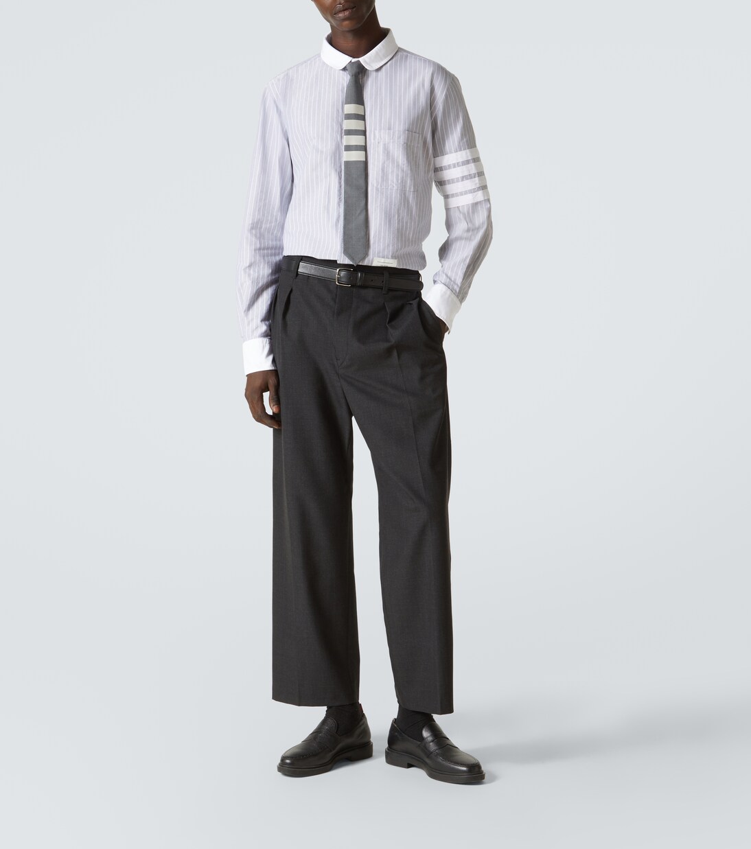 Camicia 4-Bar in cotone gessato | Thom Browne