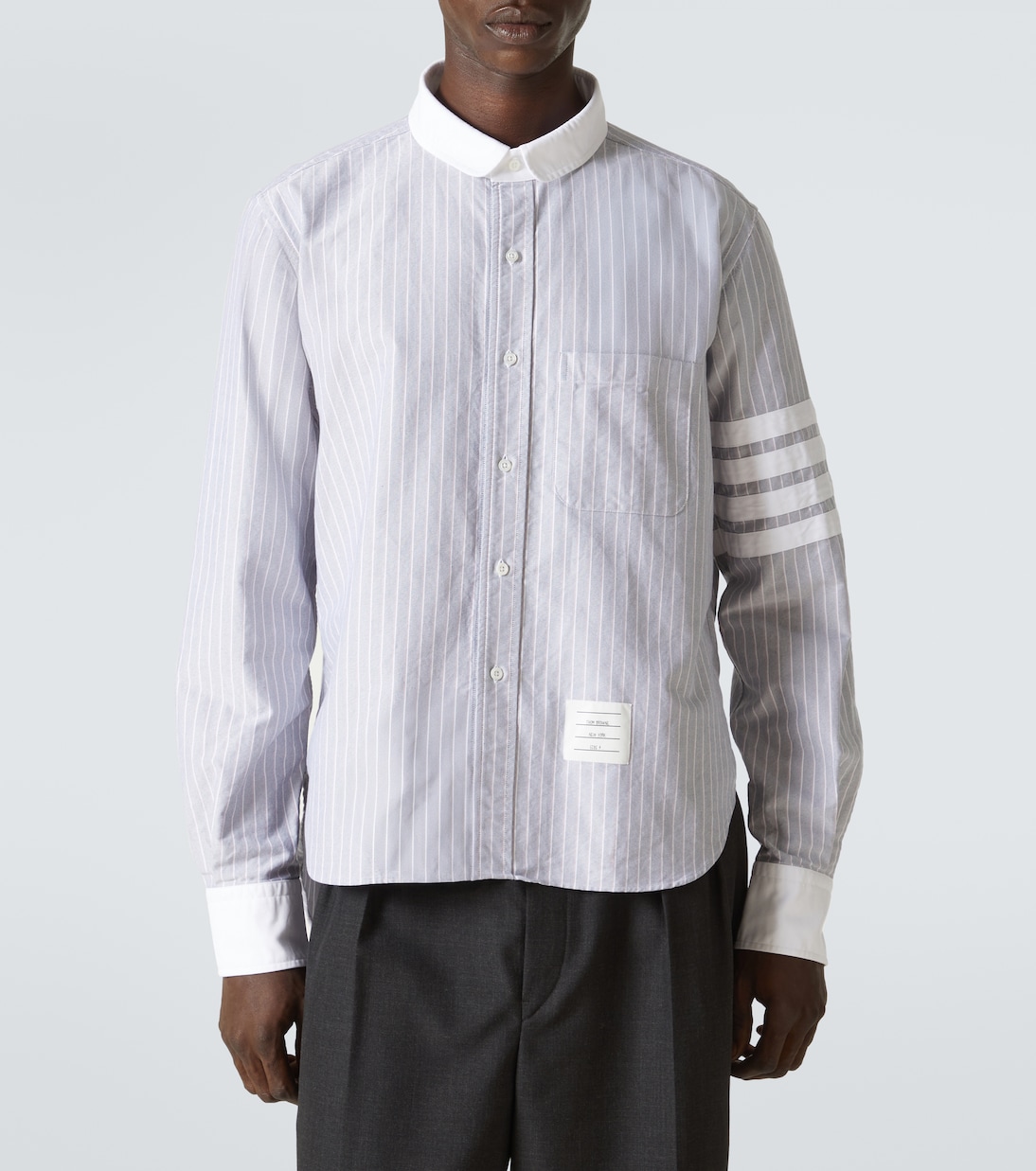 Camicia 4-Bar in cotone gessato | Thom Browne