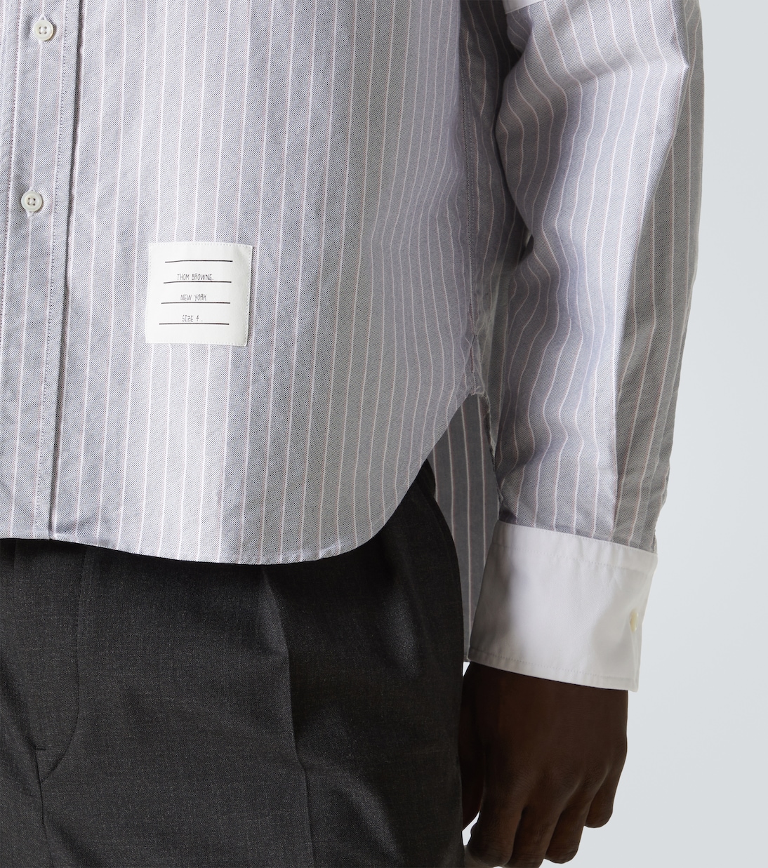Camicia 4-Bar in cotone gessato | Thom Browne