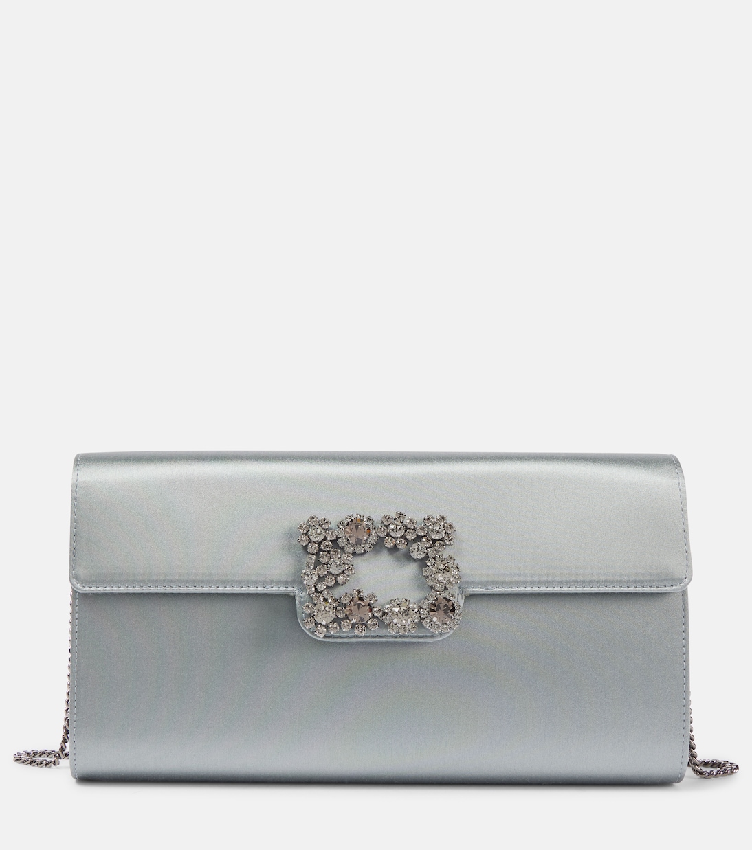 Efflorescence embellished satin clutch | Roger Vivier