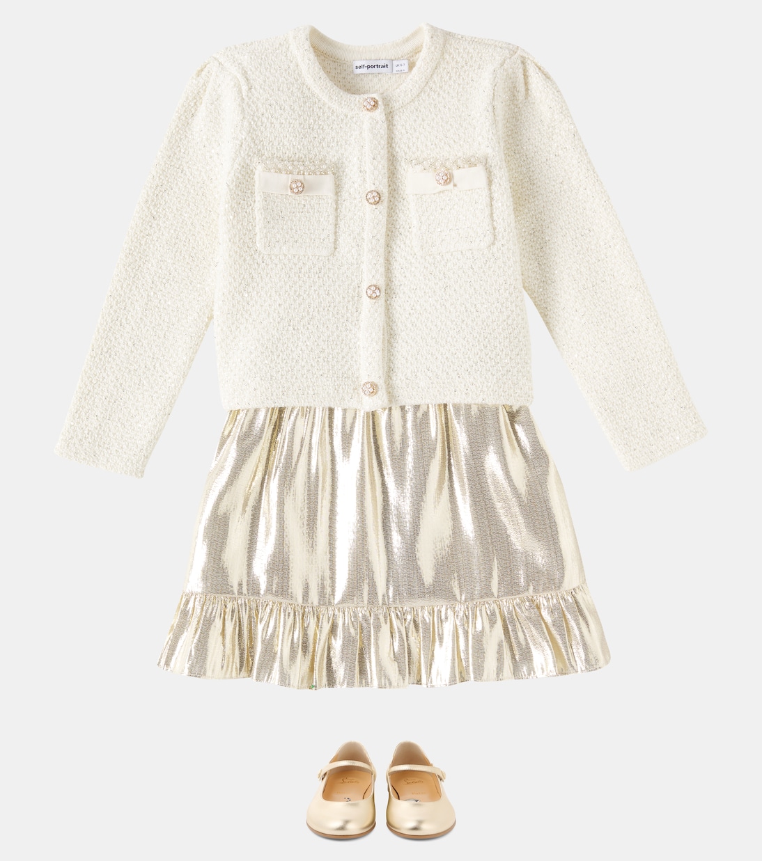 Sequined cotton-blend cardigan | Self-Portrait Kids