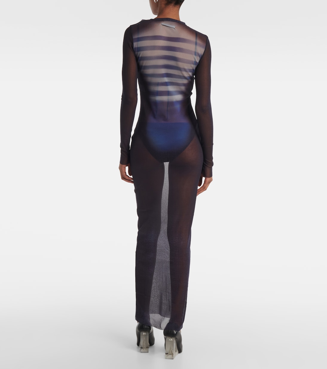 Bedrucktes Maxikleid La Male aus Mesh | Jean Paul Gaultier