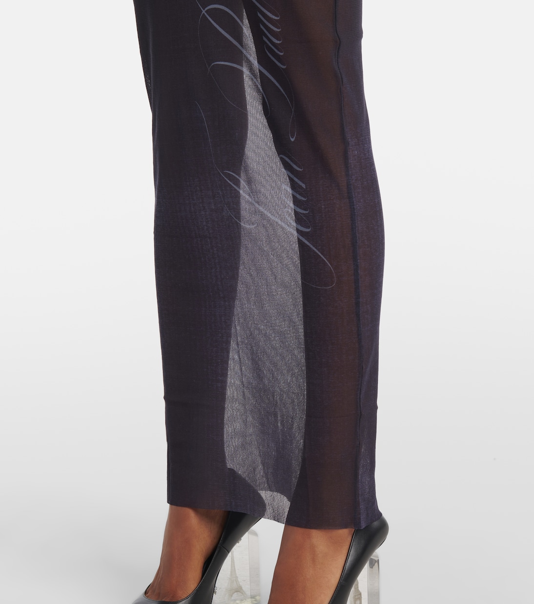Bedrucktes Maxikleid La Male aus Mesh | Jean Paul Gaultier