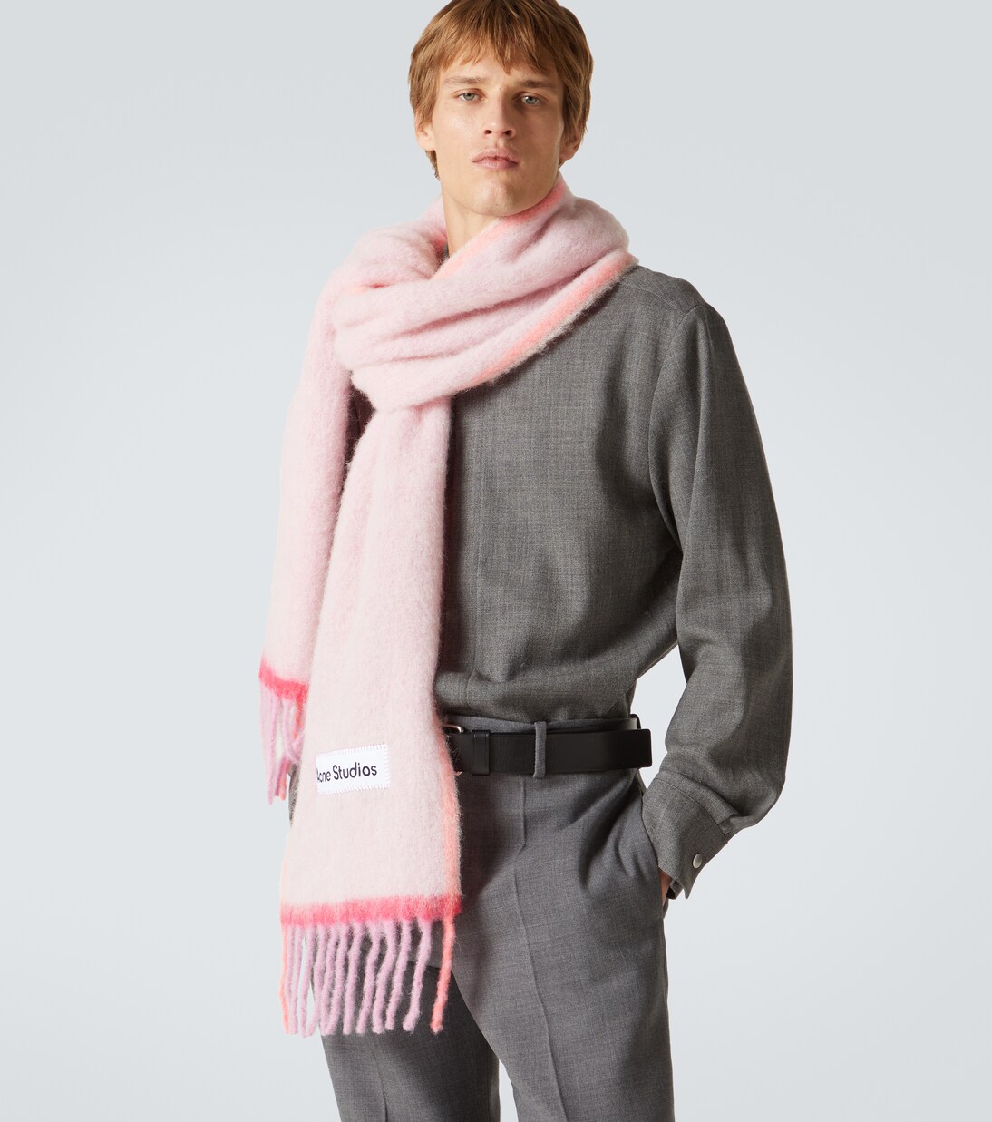 Checked alpaca and wool-blend scarf  | Acne Studios