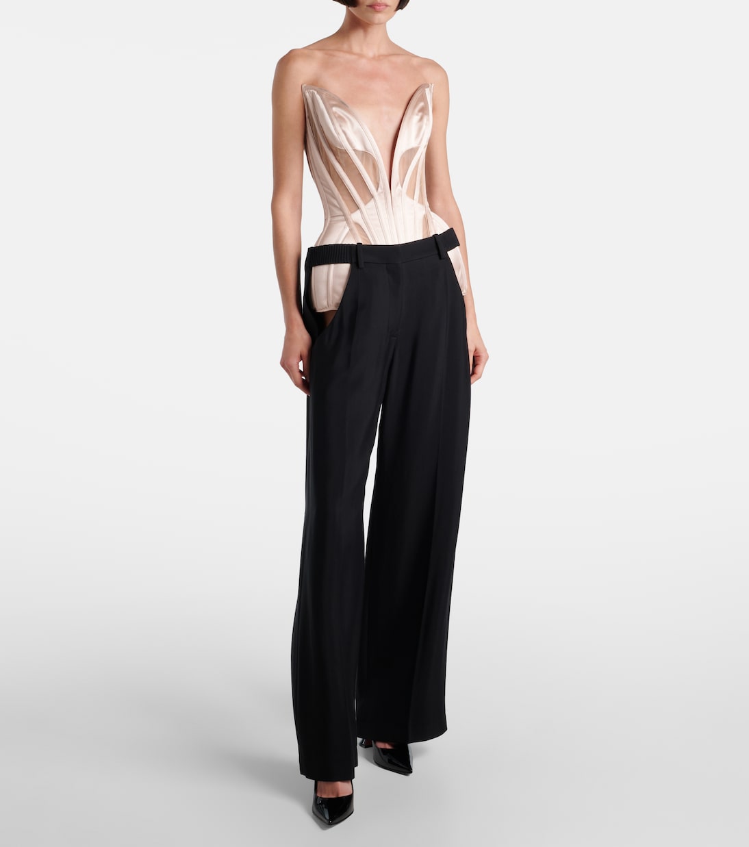 Body corsé de malla | Mugler